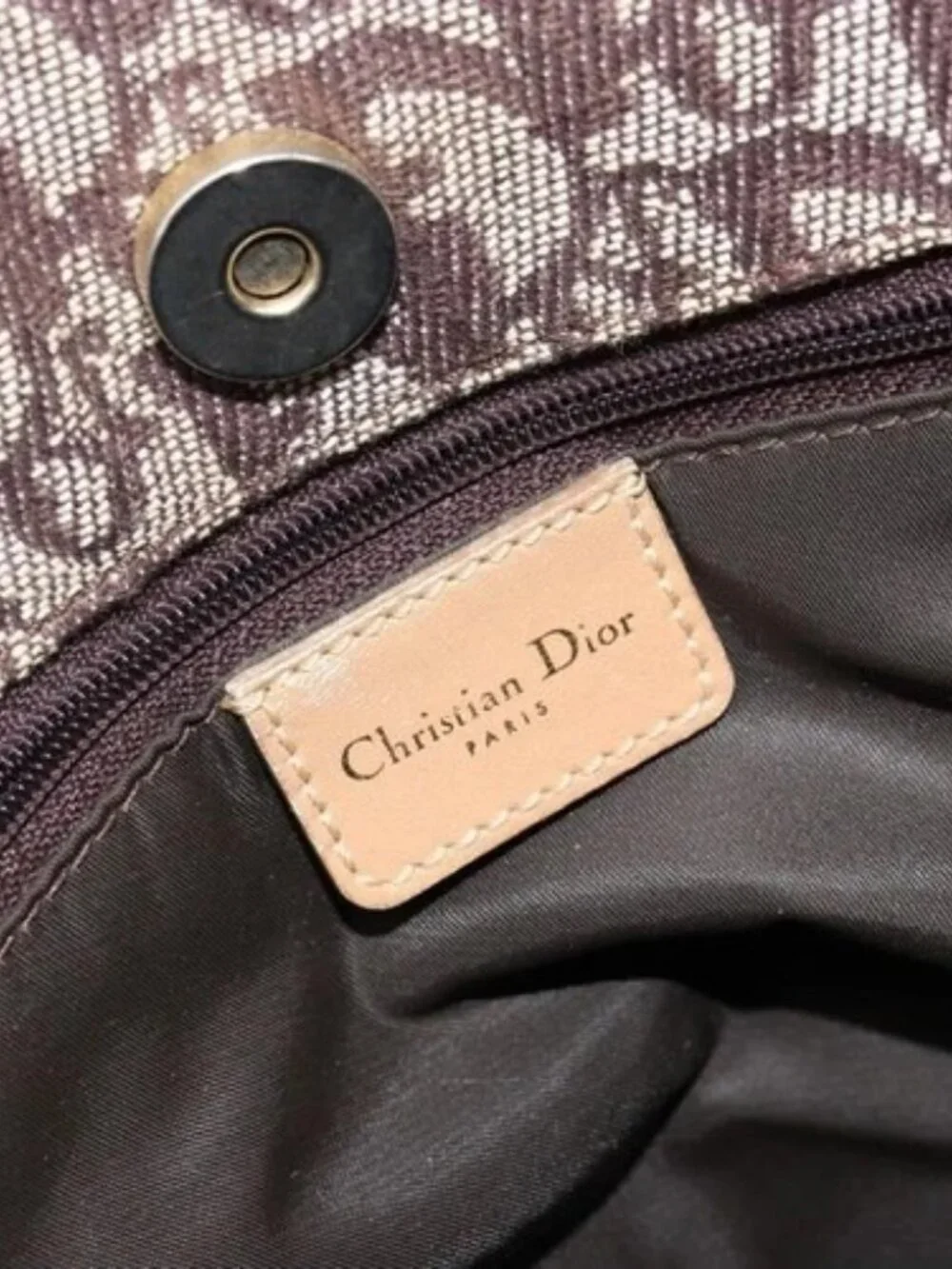 Christian Dior Trotter Canvas Tote Bag Gold Beige Auth gh772A - Picture 13 of 16